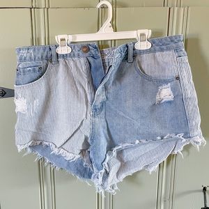 Rue 21 Striped/Frayed Shorts (12)